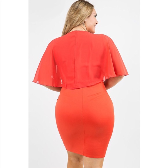 LAST ONE!! Black Bodycon Dress w Flutter Sleeves - Picture 2 of 3